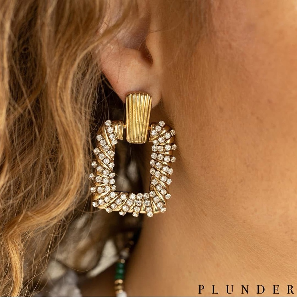 Plunder Gold and Silver Statement Earrings